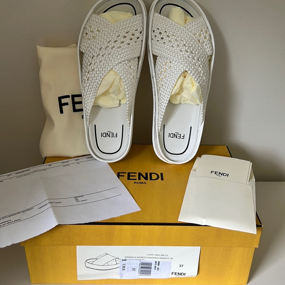 Fendi FF Woven Sandals